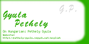 gyula pethely business card